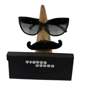 Chanel 5237-A Black Tweed Polarized Sunglasses Square Butterfly CC Logo Italy